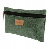 Podręczniki dla gimnazjum - Piórnik kosmetyczka płaski Greenline Knit Green - miniaturka - grafika 1