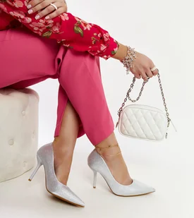 Srebrne szpilki na obcasie Liena-37 - Półbuty damskie - miniaturka - grafika 1