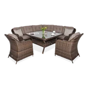 Meble ogrodowe - Narożnik z technorattanu SAVONA Brown - miniaturka - grafika 1