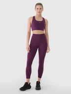 Legginsy - Damskie legginsy treningowe 4F 4FRSS25TFTIF308 - fioletowe - miniaturka - grafika 1