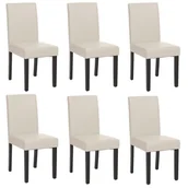 Krzesła - Zestaw 6 krzeseł do jadalni Krzesło kuchenne Littau ~ imitacja skóry, biały, ciemne nogi - miniaturka - grafika 1