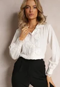 Koszule damskie - Biała Koszula z Koronką i Kołnierzem Ranamas - miniaturka - grafika 1