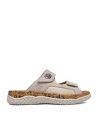 Klapki i japonki damskie - Rieker Klapki CEO-V0302-60 Beżowy - miniaturka - grafika 1