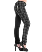 Legginsy - spodnie damskie BANNED - BLACK/GREY CHECK-L - miniaturka - grafika 1