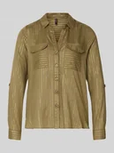 Bluzki damskie - Bluzka koszulowa o kroju regular fit z mieszanki wiskozy model ‘BUMPY’ - miniaturka - grafika 1