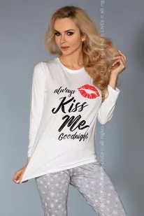 Piżama Sweet Kiss 109 Ecru-szara - Piżamy damskie - miniaturka - grafika 1