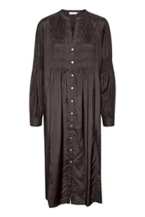 Cream Damska koszulka Midi Dress Front Buttons Długi Rękaw Jedwabny Casual, Java, 36 - Koszulki i topy damskie - miniaturka - grafika 1