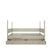 Łóżka dla dzieci i młodzieży - Łóżko retro Babushka oliwka z wysokimi słupkami 90x200 - miniaturka - grafika 1