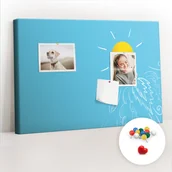 Tablice i flipcharty - Szkolna Tablica korkowa 60x40 cm, Kolorowe Pinezki, wzór Żarówka rysunek - miniaturka - grafika 1