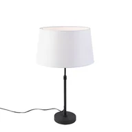 Lampy stojące - QAZQA Lampa stołowa regulowana czarna klosz lniany biały 35cm - Parte - miniaturka - grafika 1