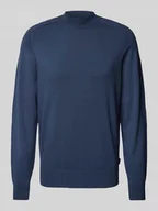 Swetry męskie - Sweter z dzianiny z detalem z logo męski CK Calvin Klein - miniaturka - grafika 1