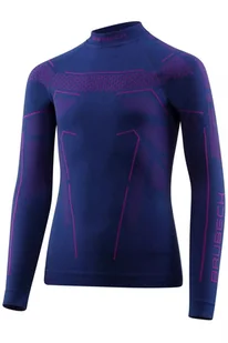 Bluza termoaktywna dziecięca Junior Brubeck Thermo LS1612J jeansowy/fioletowy - Odzież sportowa dziecięca - miniaturka - grafika 1