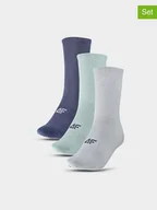 Skarpetki męskie - 4F Skarpety (3 pary) w kolorze granatowym, miętowym i szarym - miniaturka - grafika 1