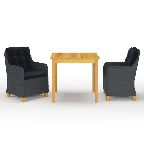 Zestaw Jadalniany do Ogrodu z Drewna Akacjowego i Rattanu PE, 85x85x74 cm,