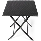 Stoły ogrodowe - Park Alley stolik pomocniczy stolik  prostokątny stół ogrodowy  z tworzywa sztucznego nadają się do ogrodu, na taras i balkon  stół bistro z ramy stalowej, czarny (PA-8991) - miniaturka - grafika 1