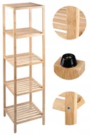 Szafki łazienkowe - Regał łazienkowy bambusowy szafka drewniana 5 półek Alpina 33x32x141cm - miniaturka - grafika 1