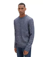 Swetry męskie - TOM TAILOR sweter męski, 34175 - Sky Captain Blue White Core, L - miniaturka - grafika 1