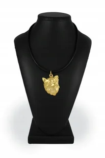 Chihuahua Pozłacany naszyjnik na rzemieniu - Naszyjniki - miniaturka - grafika 1