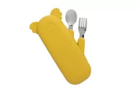 Sztućce dla dzieci - THE COTTON CLOUD sztućce w silikonowym pokrowcu, Koala/Mustard - miniaturka - grafika 1