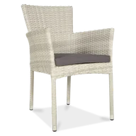 Fotele i krzesła ogrodowe - Fotel ogrodowy z poduszką Lerida, biały, 57x65x84 cm - miniaturka - grafika 1