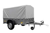Przyczepy - UNITRAILER Przyczepka samochodowa lekka 200 x 106 z plandeką i stelażem DMC 750 KG Garden Trailer 200 UT004178 - miniaturka - grafika 1