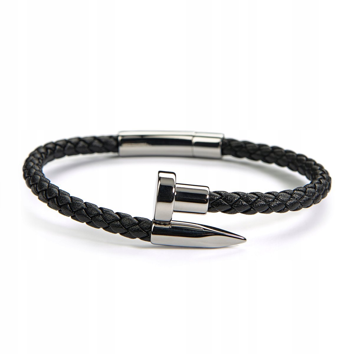 BETLEWSKI skórzana bransoletka męska zatrzask stal