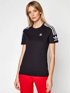 Koszulki i topy damskie - Adidas T-Shirt Lock Up ED7530 Czarny Regular Fit - grafika 1