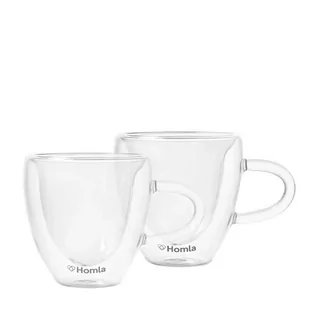 Zestaw szklanek z podwójną ścianką i uchem HOMLA CEMBRA HEARTS 150 ml - 2 szt. - Filiżanki - miniaturka - grafika 1