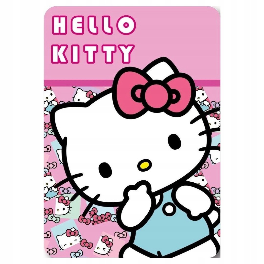 Kocyk Polarowy Hello Kitty 100x140 Różowy Lekki Kolorowy