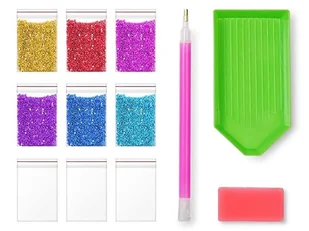 Haft Diamentowy, Obraz, Mozaika Diamentowa Diamond Painting, DOSTOJNY KOŃ 30x40cm - Rękodzieło - miniaturka - grafika 5