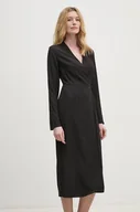 Sukienki - Calvin Klein sukienka kolor czarny midi rozkloszowana K20K207658 - miniaturka - grafika 1