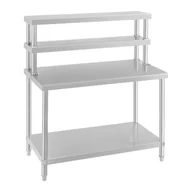 Meble gastronomiczne - Royal Catering Zestaw Royal Catering Stół roboczy z nadstawką 120 x 70 cm stal nierdzewna - miniaturka - grafika 1