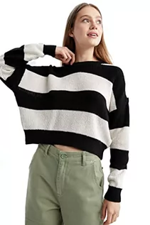 Swetry damskie - DeFacto Sweter normalny krój dla kobiet - sweter z golfem dla topów damski (czarny, XXS - XS), czarny, XXS-XS - grafika 1