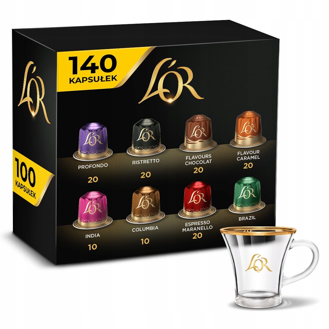 Kapsułki L'or do Nespresso(r)* 12+2 opakowania filiżanka Gratis! 140 kaw