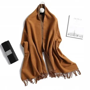 SZAL SZALIK DAMSKI 100% kaszmir miedziany brązowy - Apaszki i szaliki damskie - miniaturka - grafika 1