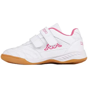 Kappa Dziewczęcy Kickoff Low-Top, 1027 White L Pink, 32 EU - Koszulki i topy damskie - miniaturka - grafika 1
