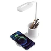Lampy stojące - Platinet DESK LAMP WIRLESS CHARGER 5W WHITE [ 45247 ] PDL1930 - miniaturka - grafika 1