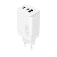 Ładowarki do telefonów - Maxlife ładowarka sieciowa PD QC MXTC-08-65ACC 2x USB-C 1x USB 65W biała - miniaturka - grafika 1