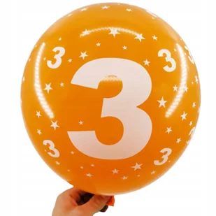 BALONY KOLOROWE URODZINY CYFRA 3 HAPPY BIRTHDAY CYFERKA ZESTAW 10 SZT - Balony i akcesoria - miniaturka - grafika 1
