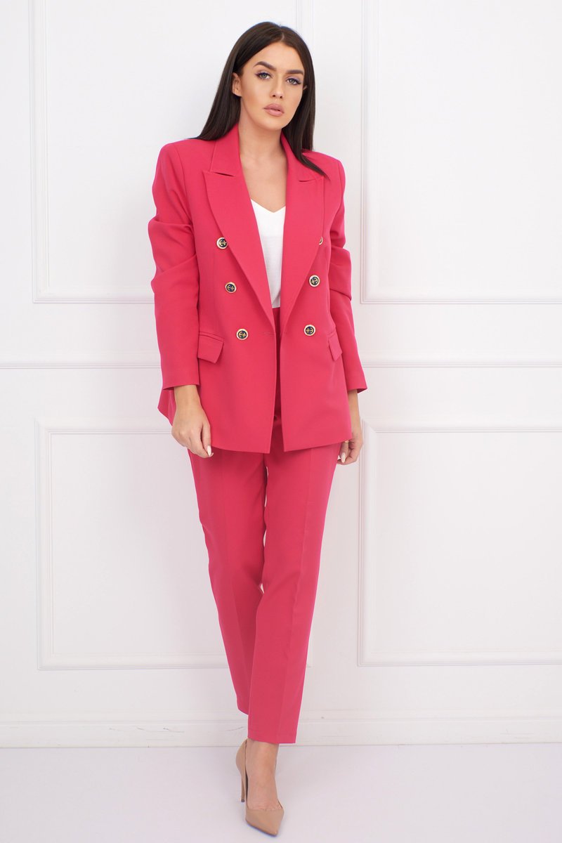 DWURZĘDOWY GARNITUR Z KLASYCZNYMI KLAPAMI 46 FUKSJA