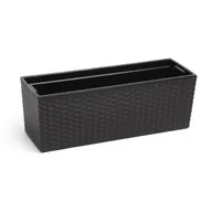 Kwietniki - Skrzynka balkonowa na kwiaty rattan czarny doniczka Kwietnik 19x56 cm - miniaturka - grafika 1