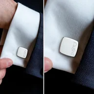 Spinki do mankietów i krawatów - Ślubne spinki do mankietów z inicjałami i datą na ślub lub rocznicę - miniaturka - grafika 1