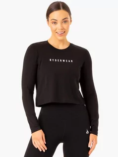 Koszulki sportowe damskie - Ryderwear Damska koszulka z długim rękawem Foundation Black S - grafika 1