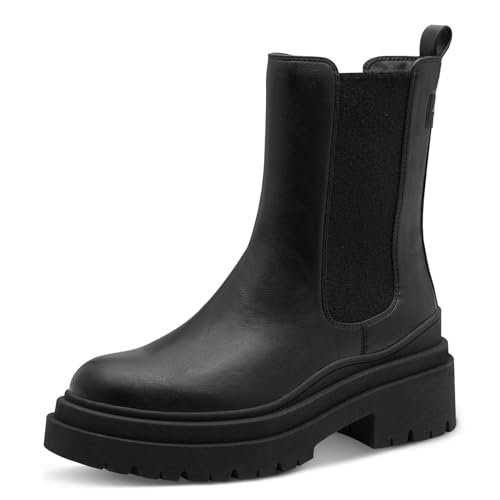 Tamaris Damskie botki Damen Chelsea 1-25468-45, czarne matowe, 40 EU, czarny matowy, 40 EU
