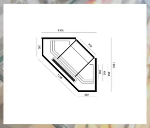 Lada cukiernicza narożnikowa ELLADA NZ 1300x1300x1480 - Szafy i witryny chłodnicze - miniaturka - grafika 2