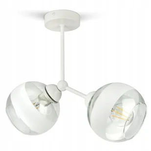 Lampa Wisząca Sufitowa Żyrandol Biała Szklane Kule White Belt D2 LED E27 - Lampy sufitowe - miniaturka - grafika 1