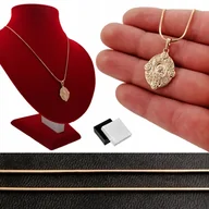 Biżuteria dla dzieci - ZŁOTY ŁAŃCUSZEK + MATKA BOSKA MARYJA 18K 60CM - miniaturka - grafika 1