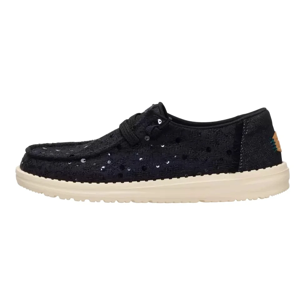 HeyDude Damskie Lekkie Mokasyny Buty Półbuty Wsuwane Wendy Sequin Lace 41