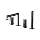 Baterie wannowe i prysznicowe - Bateria wannowa Cersanit Zen 4-otworowa grafit szczotkowany S951-793 - miniaturka - grafika 1