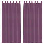 Zasłony - vidaXL Zasłony woalowe z kieszeniami na drążek 2 szt. Fioletowe - miniaturka - grafika 1